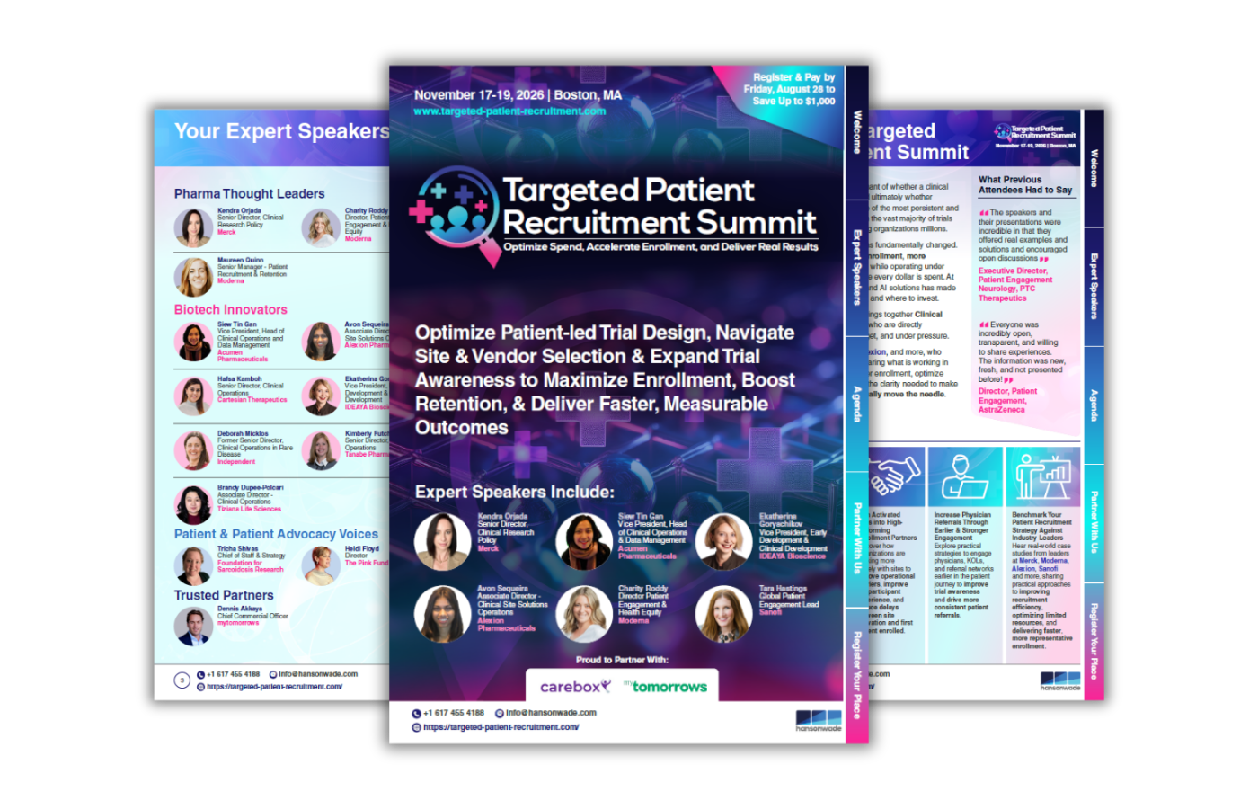 Targeted Patient Recruitment Summit brochure download featuring agenda highlights, expert speakers, patient recruitment strategies, and clinical trial enrollment insights