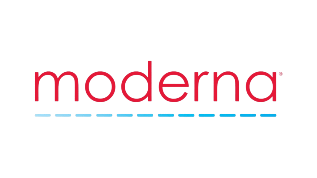 Moderna logo representing biotechnology innovation, clinical research, patient recruitment, and vaccine development